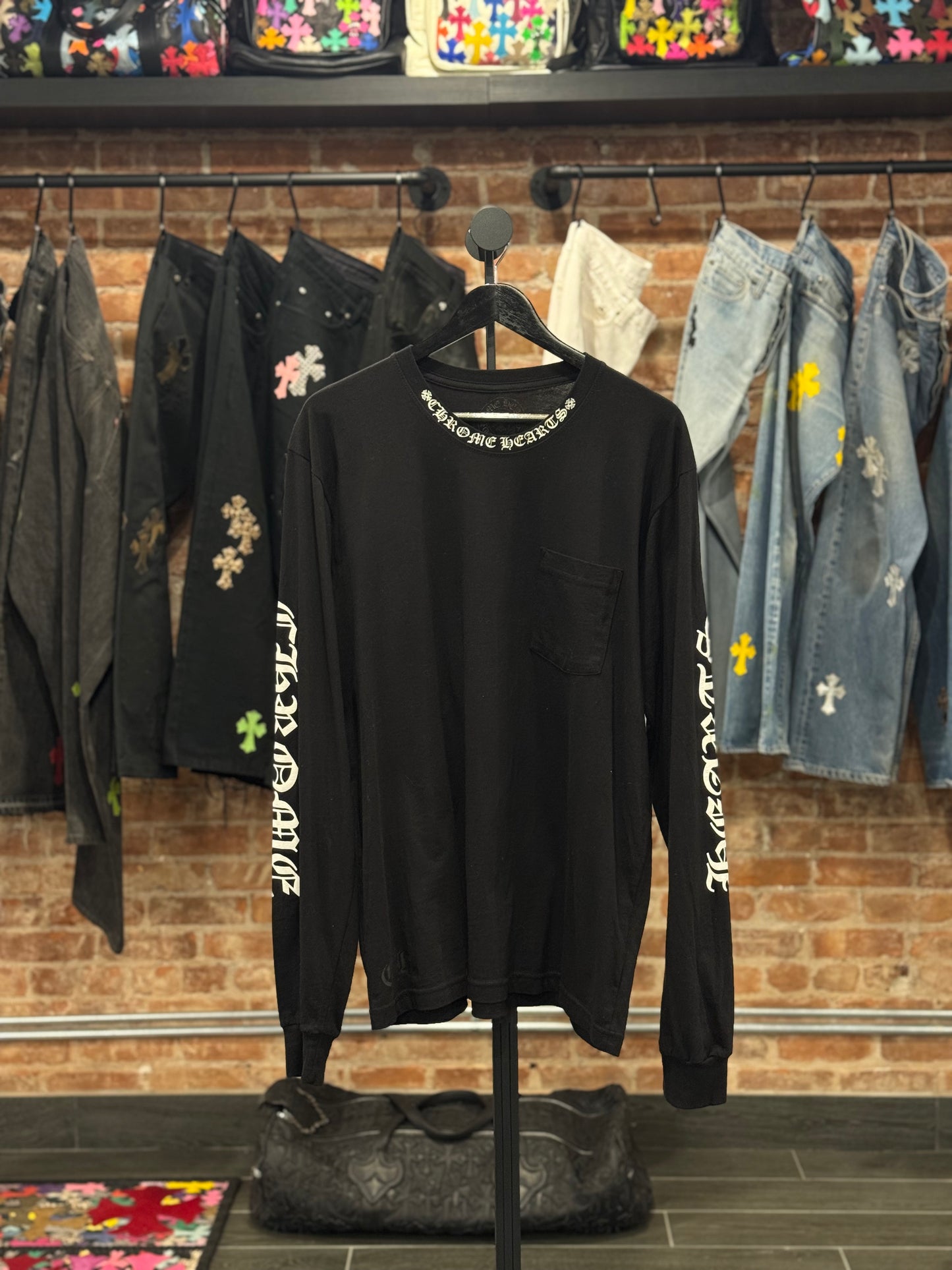 Chrome Heart Neck Logo Longsleeve T-shirt