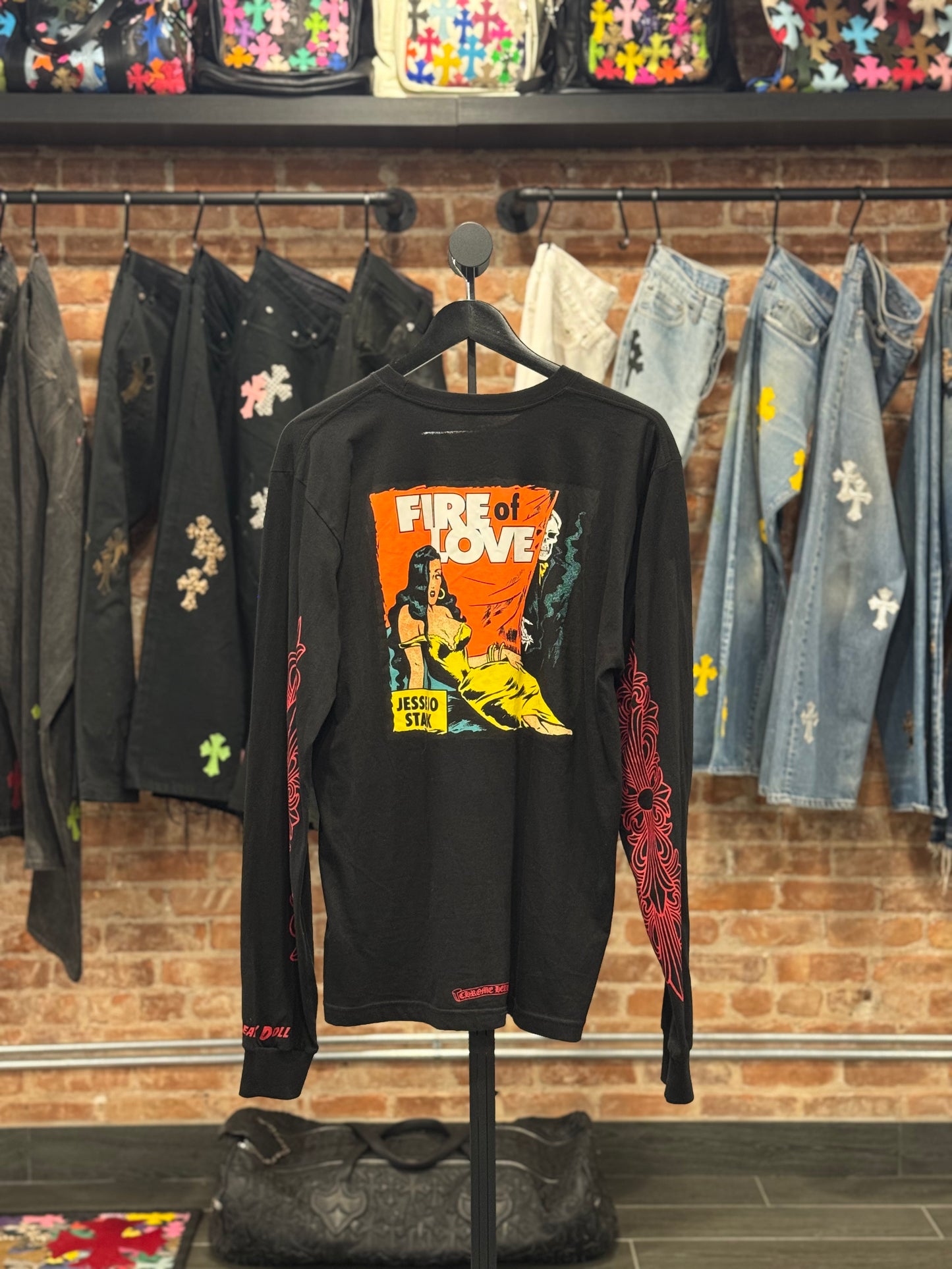 Chrome Hearts Jesse Jo Stark 'Fire of Love' Longsleeve T-shirt