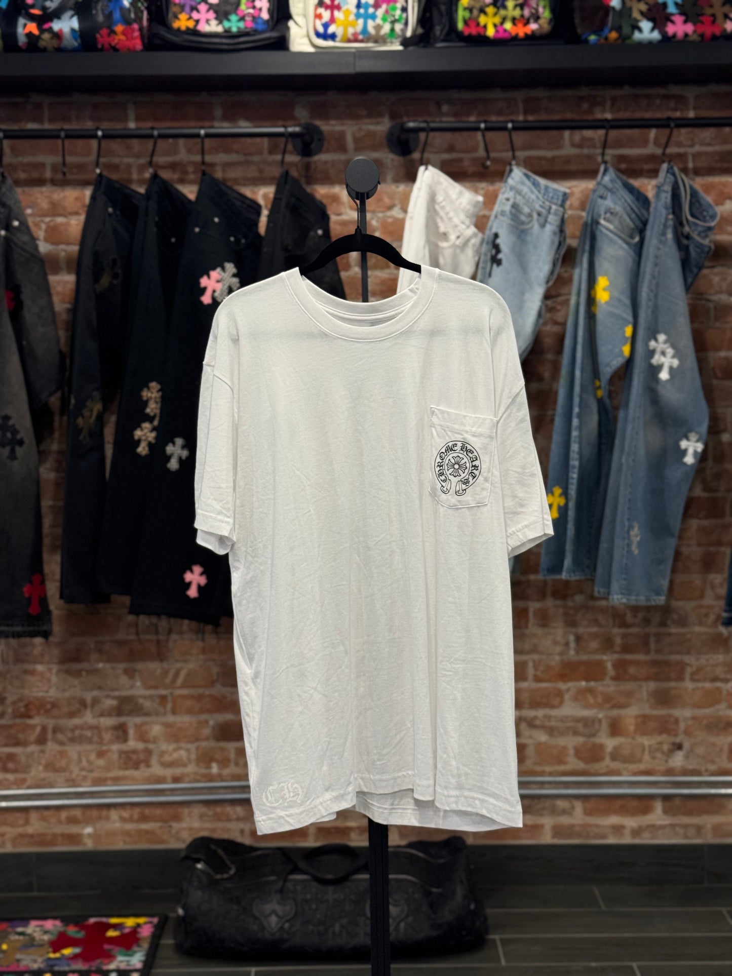 Chrome Hearts White Miami Exclusive Horseshoe T-shirt
