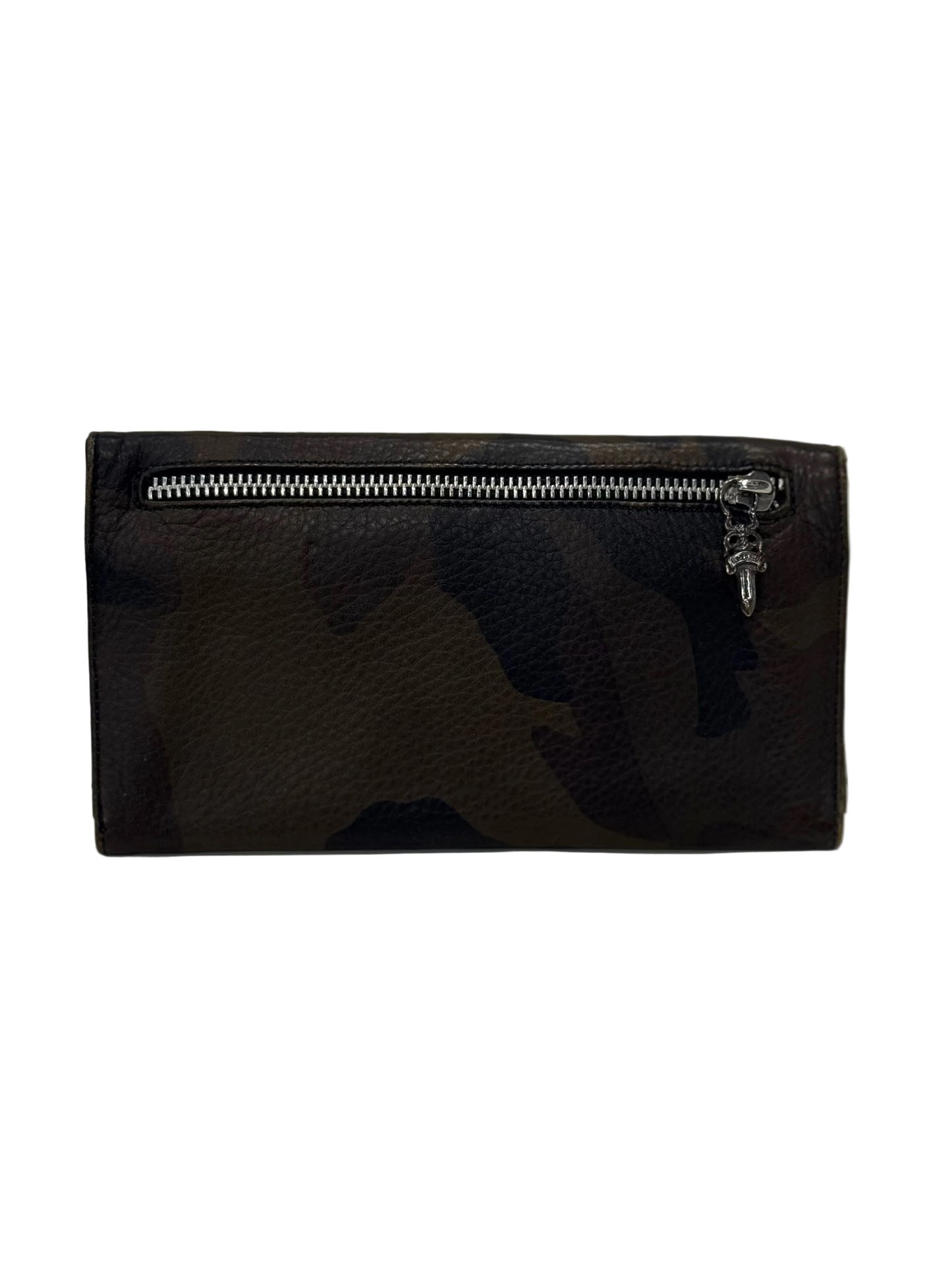 Chrome Hearts Cross Button Camo Leather Long Wallet