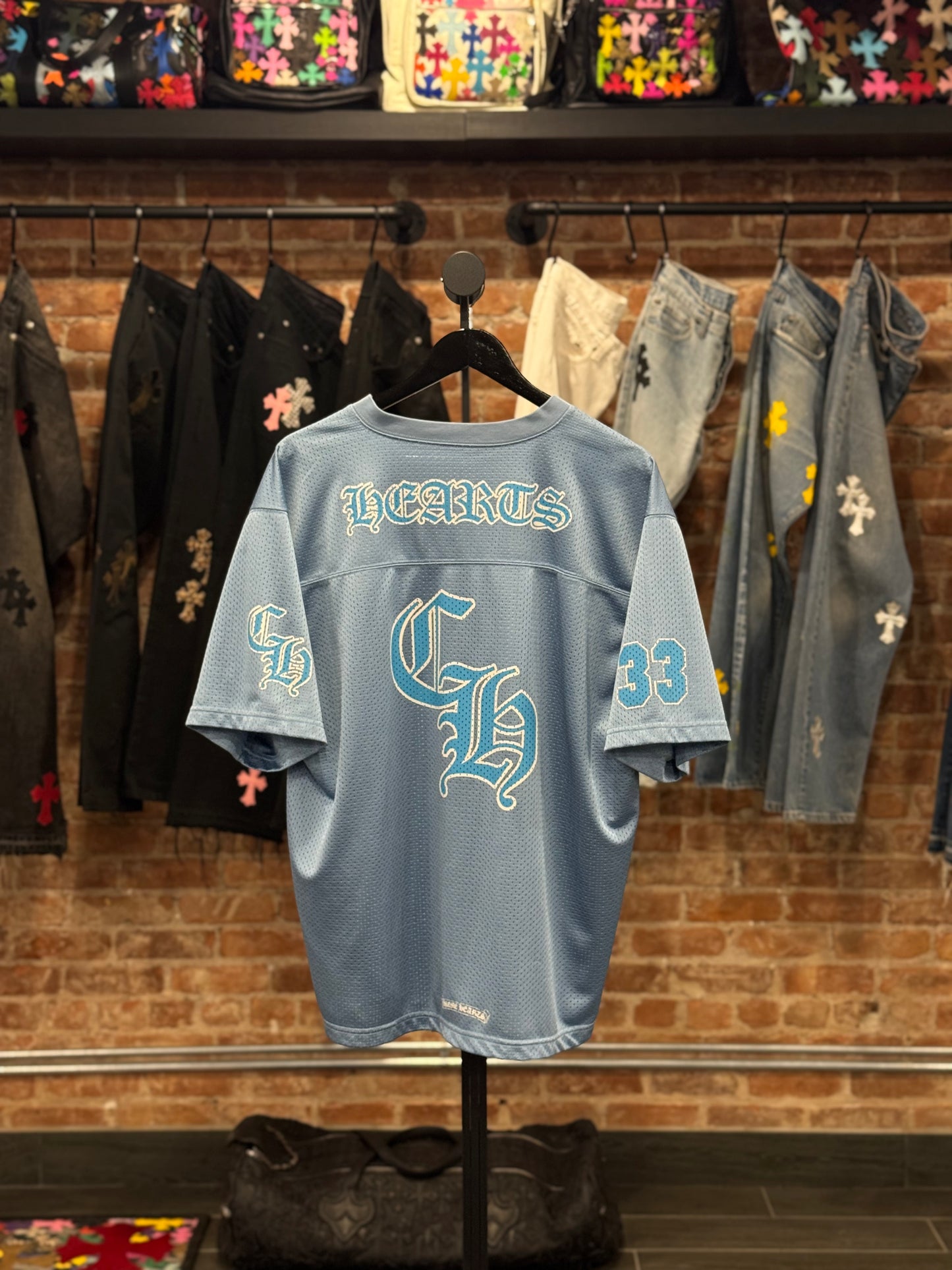 Chrome Hearts Baby Blue Mesh Jersey T-shirt