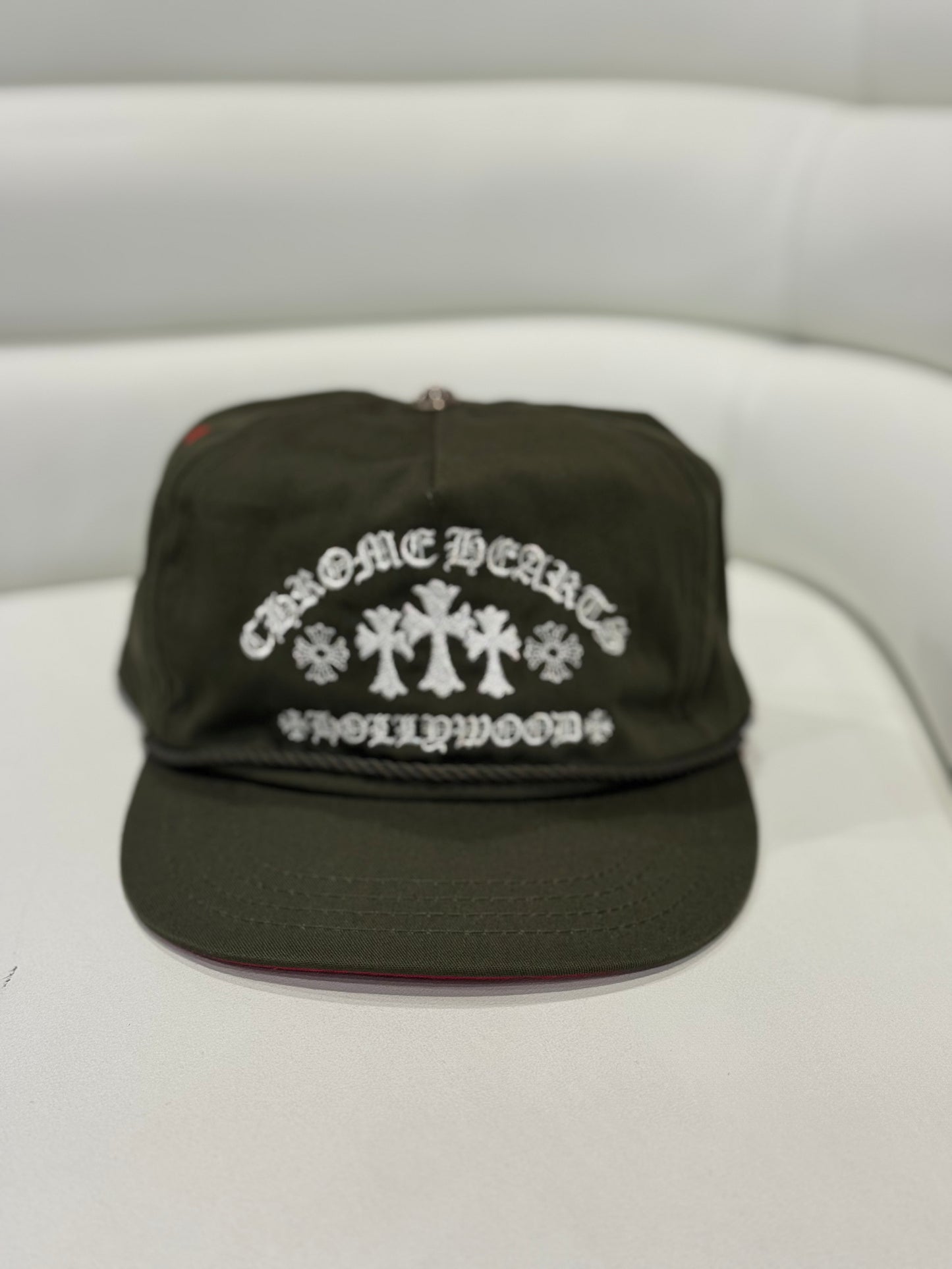 Chrome Hearts Olive Hollywood Triple Cross Hat
