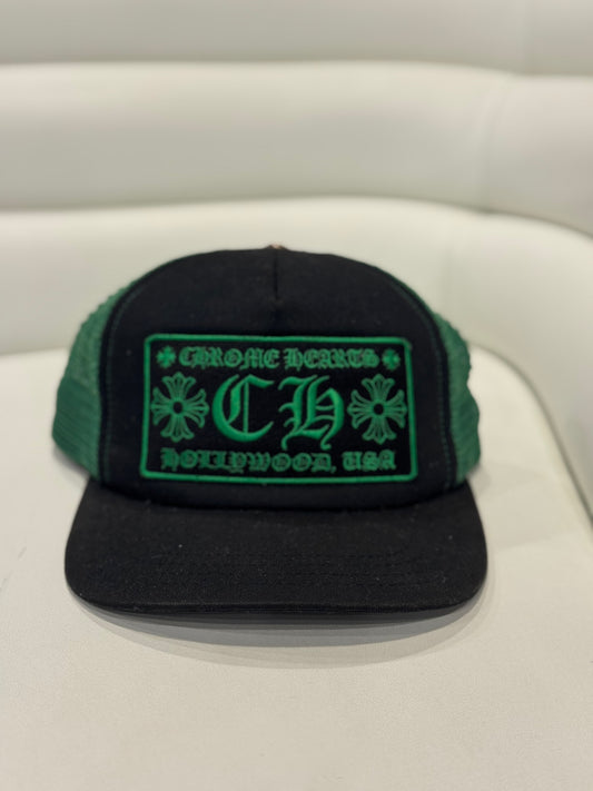 Chrome Hearts Green Hollywood Trucker Hat