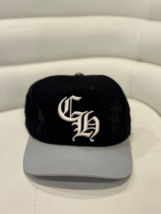 Chrome Hearts Black/Grey CH Cross Patch Baseball Hat