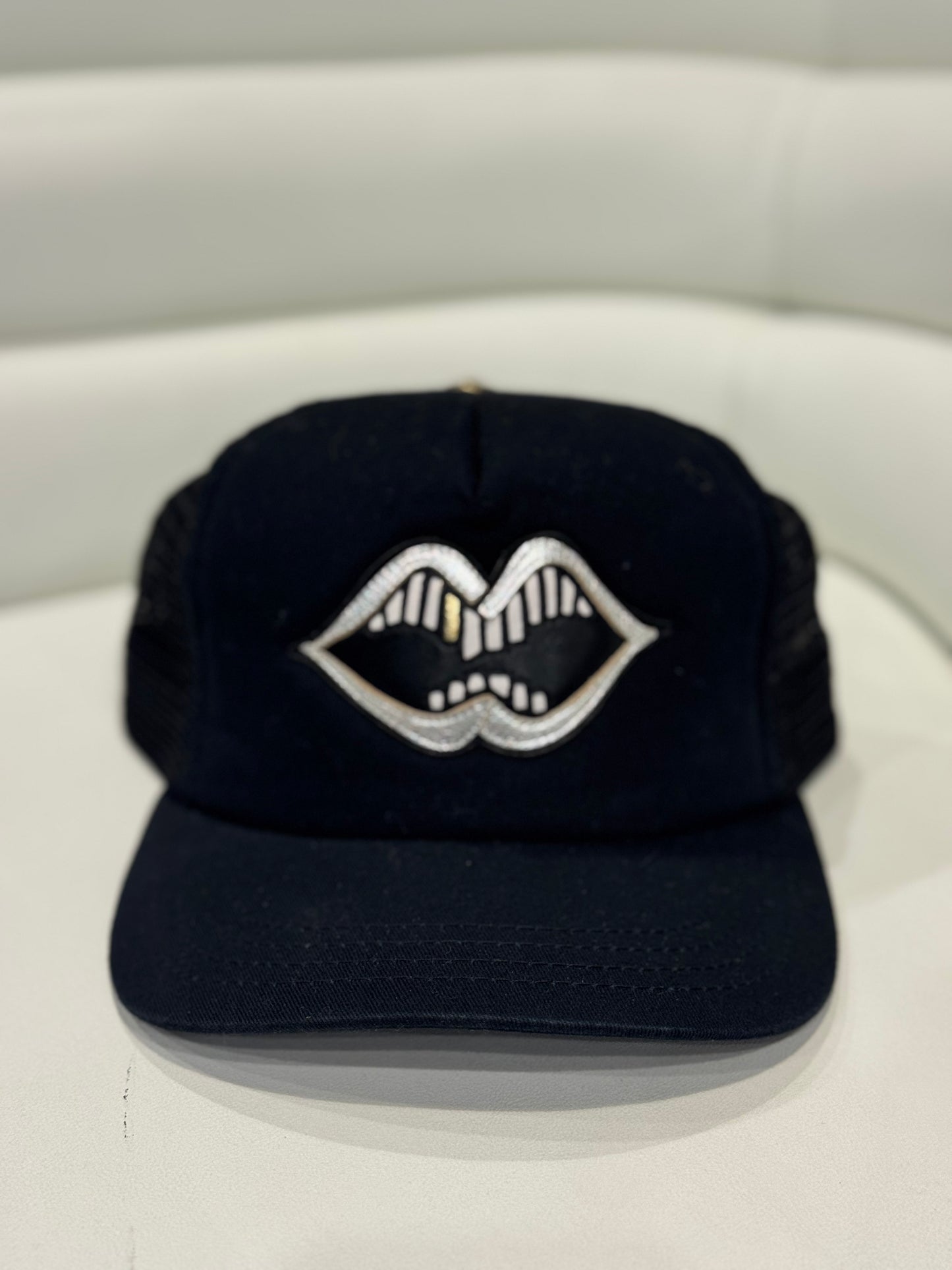 Chrome Hearts Matty Boy Silver Chomper Trucker Hat