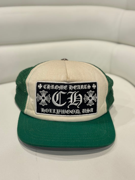 Chrome Hearts Green Hollywood CH Trucker Hat