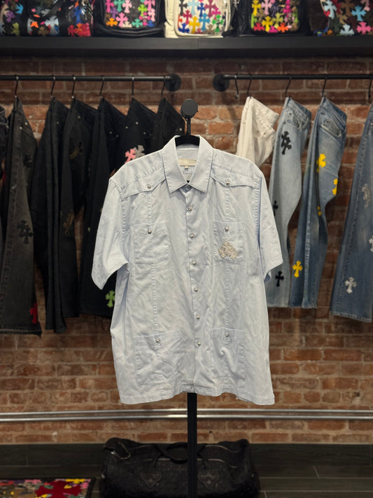Chrome Hearts Cross Patch Cuban Button Up Shirt