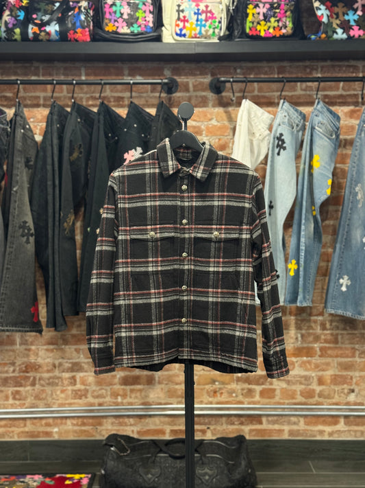 Chrome Hearts Plaid Fur Lined Flannel Jacket