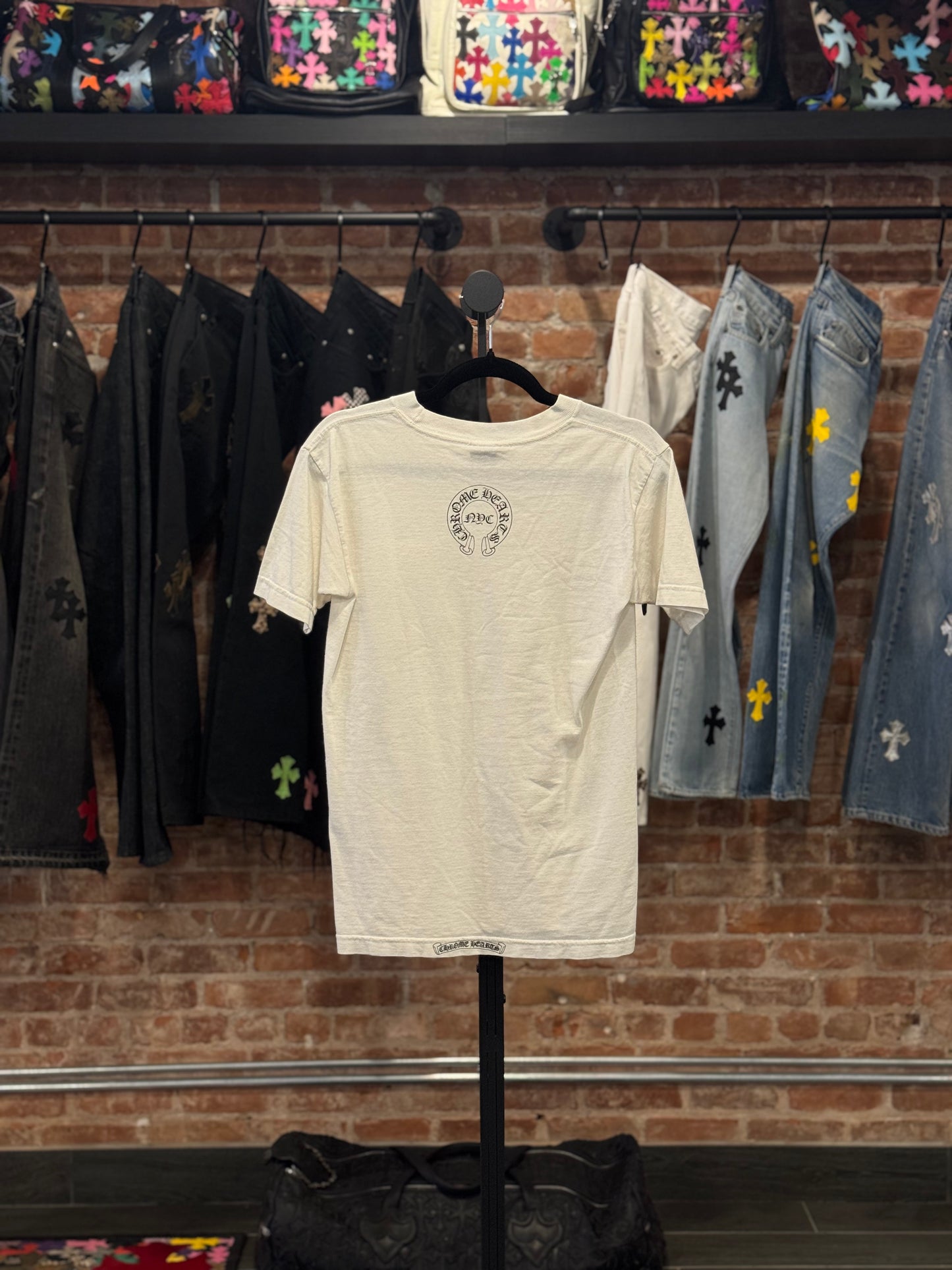 Vintage Chrome Hearts White NYC Fleur T-shirt