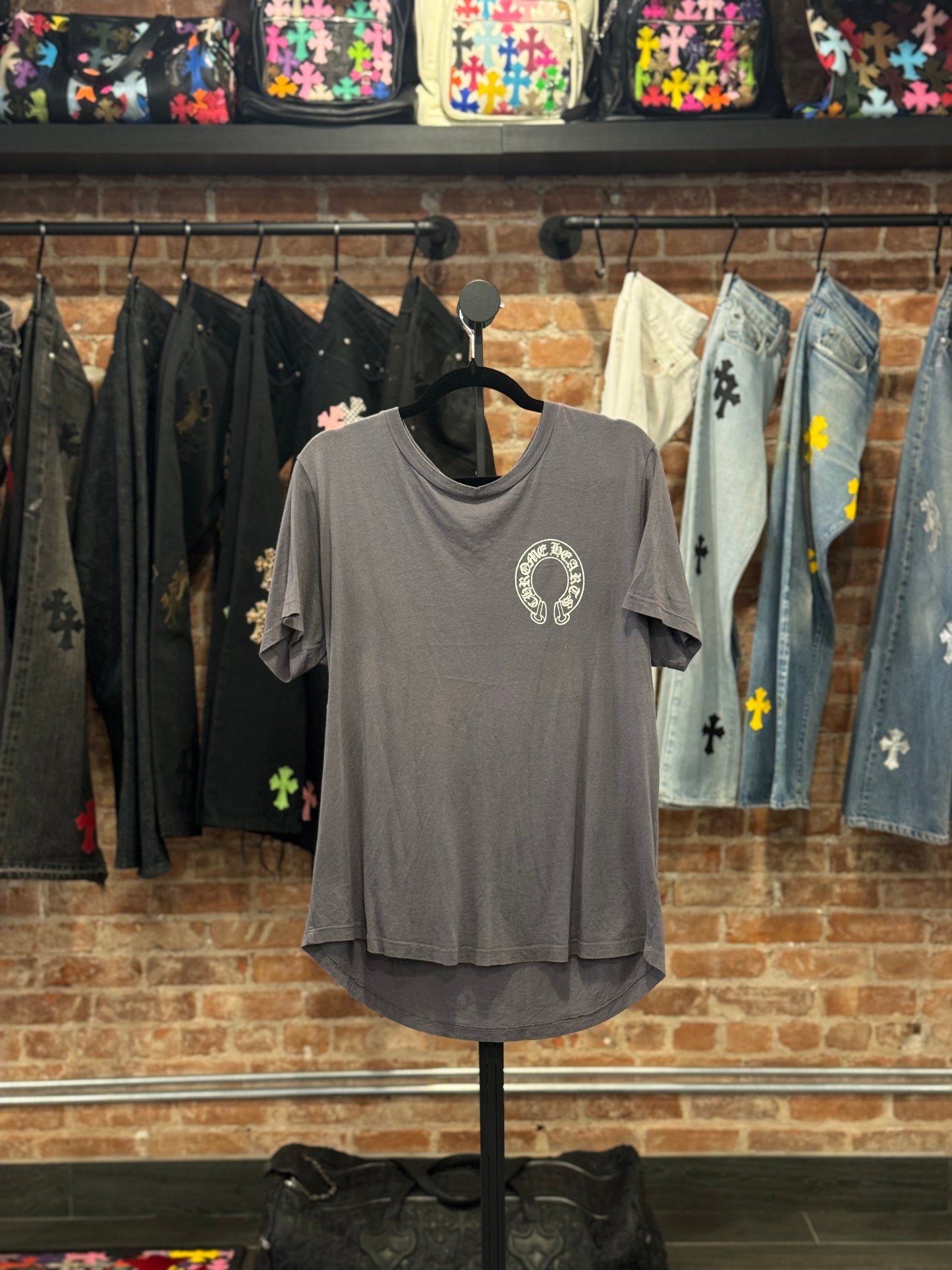 Vintage Chrome Hearts Grey T-Bar Horseshoe T-shirt