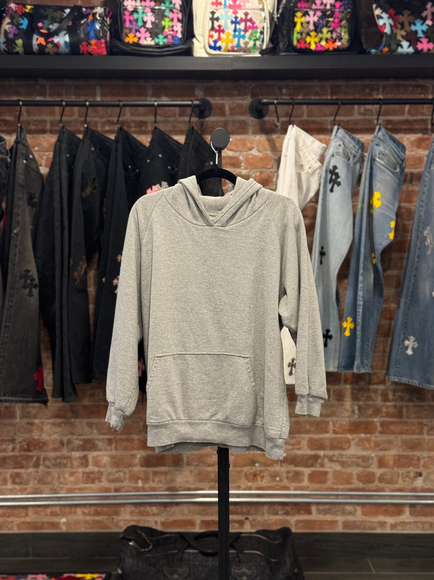 Vintage Chrome Hearts Grey Scroll Logo Thermal Hoodie