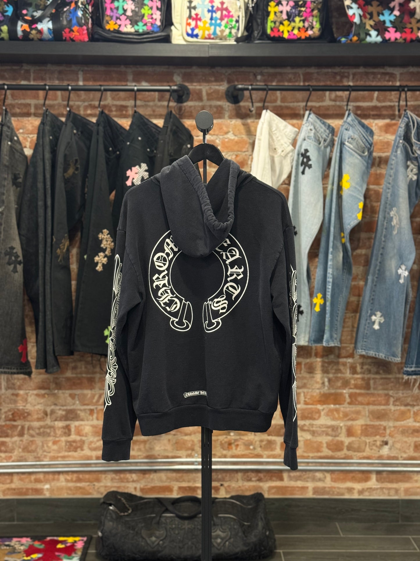 Vintage Chrome Hearts Floral Horseshoe Logo Hoodie