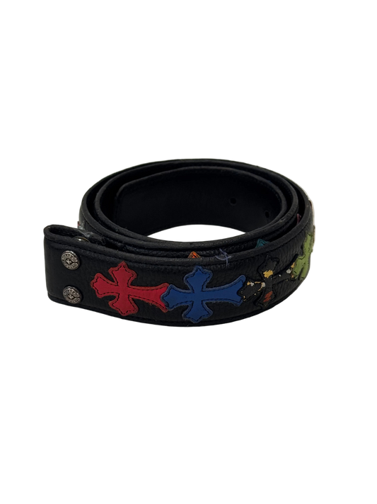 ($13,650) Chrome Hearts Multi Color Cross Patch Belt Strap