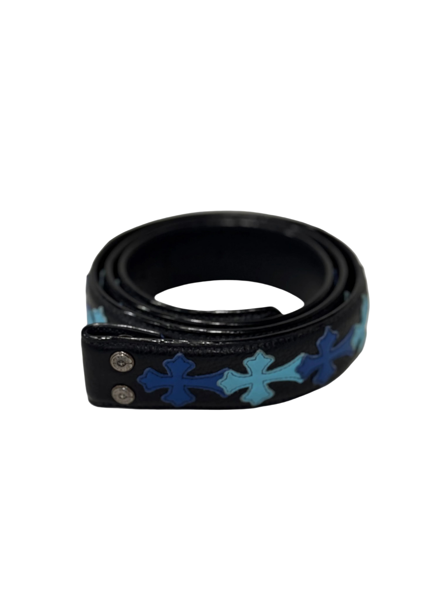 ($26,250) Chrome Hearts Blue Cross Patch Belt Strap