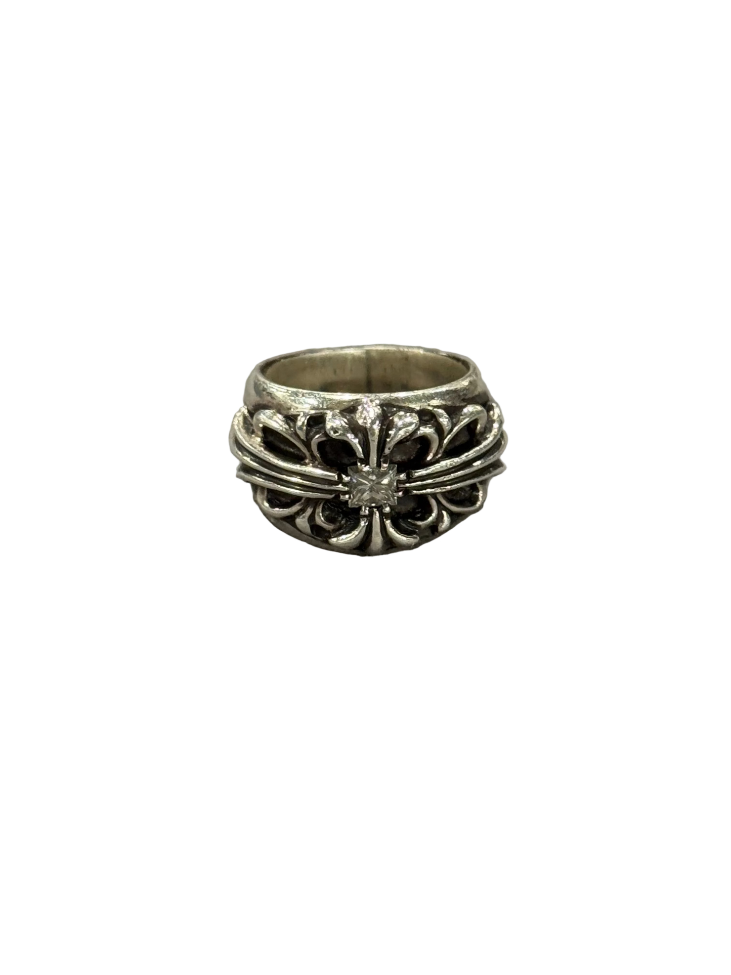 Chrome Hearts Diamond Double Floral Ring