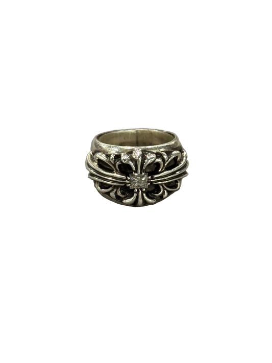 Chrome Hearts Diamond Double Floral Ring
