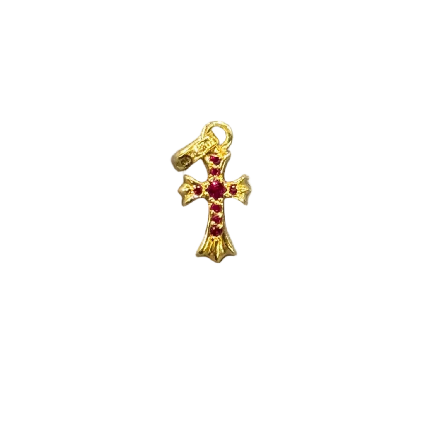 Chrome Hearts Ruby Baby Fat Gold Pendant