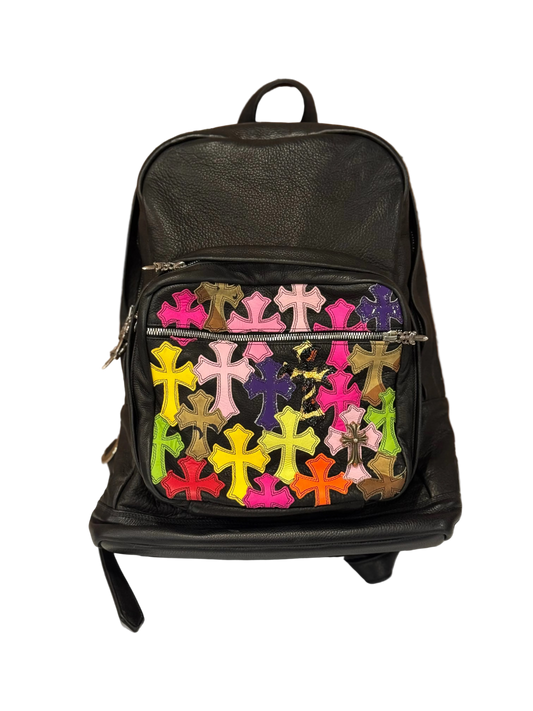 ($39,690) Chrome Hearts Black Multi Color Cross Patch Backpack