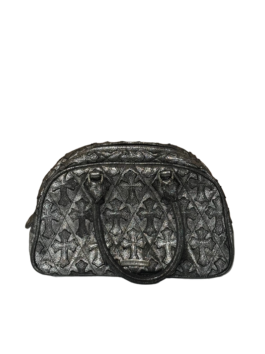 ($15,225) Chrome Hearts Silver Cemetery Cross Patch Boston Bag