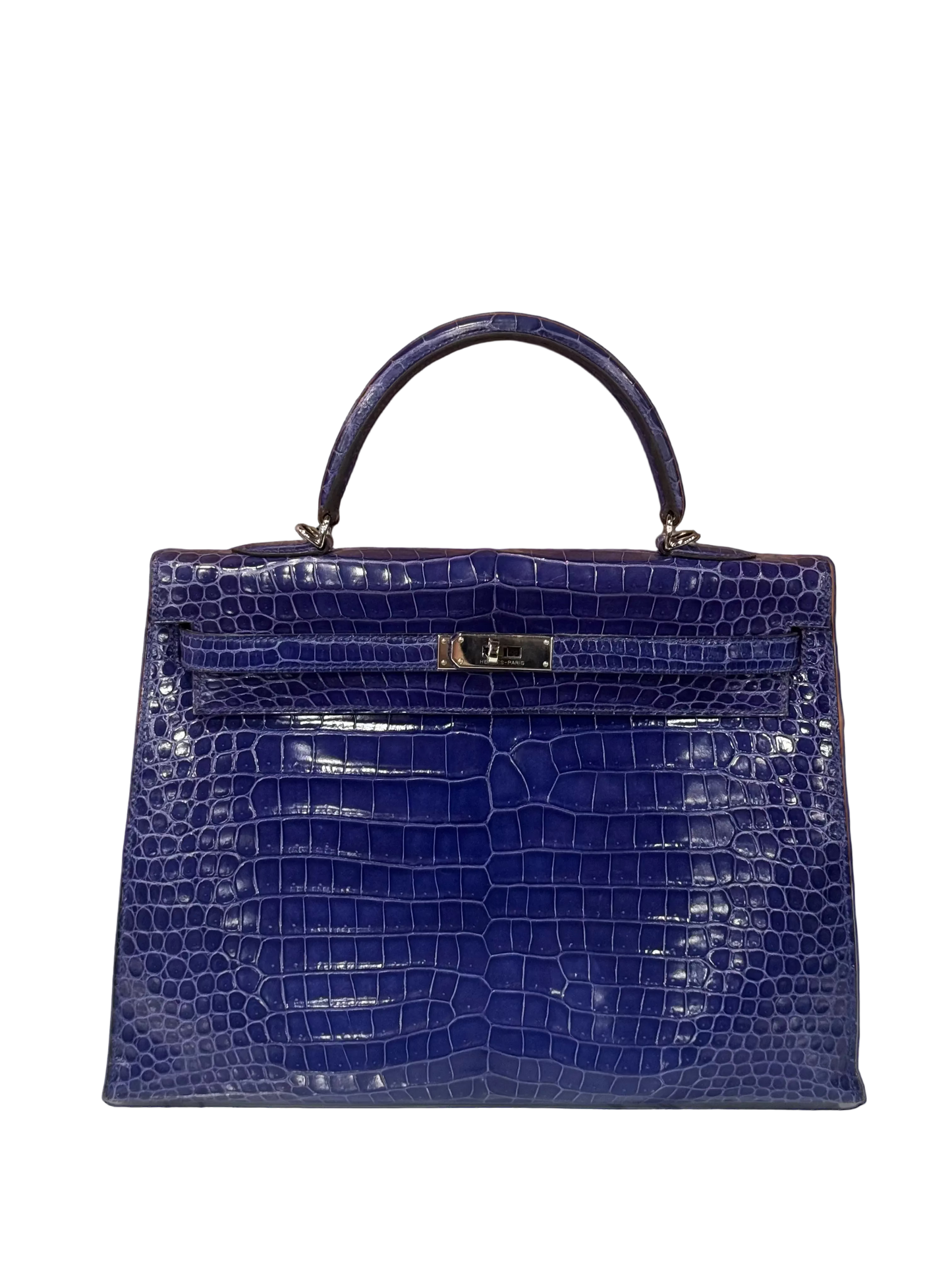 ($68,250) Hermes Crocodile Bleu Electrique Kelly 35