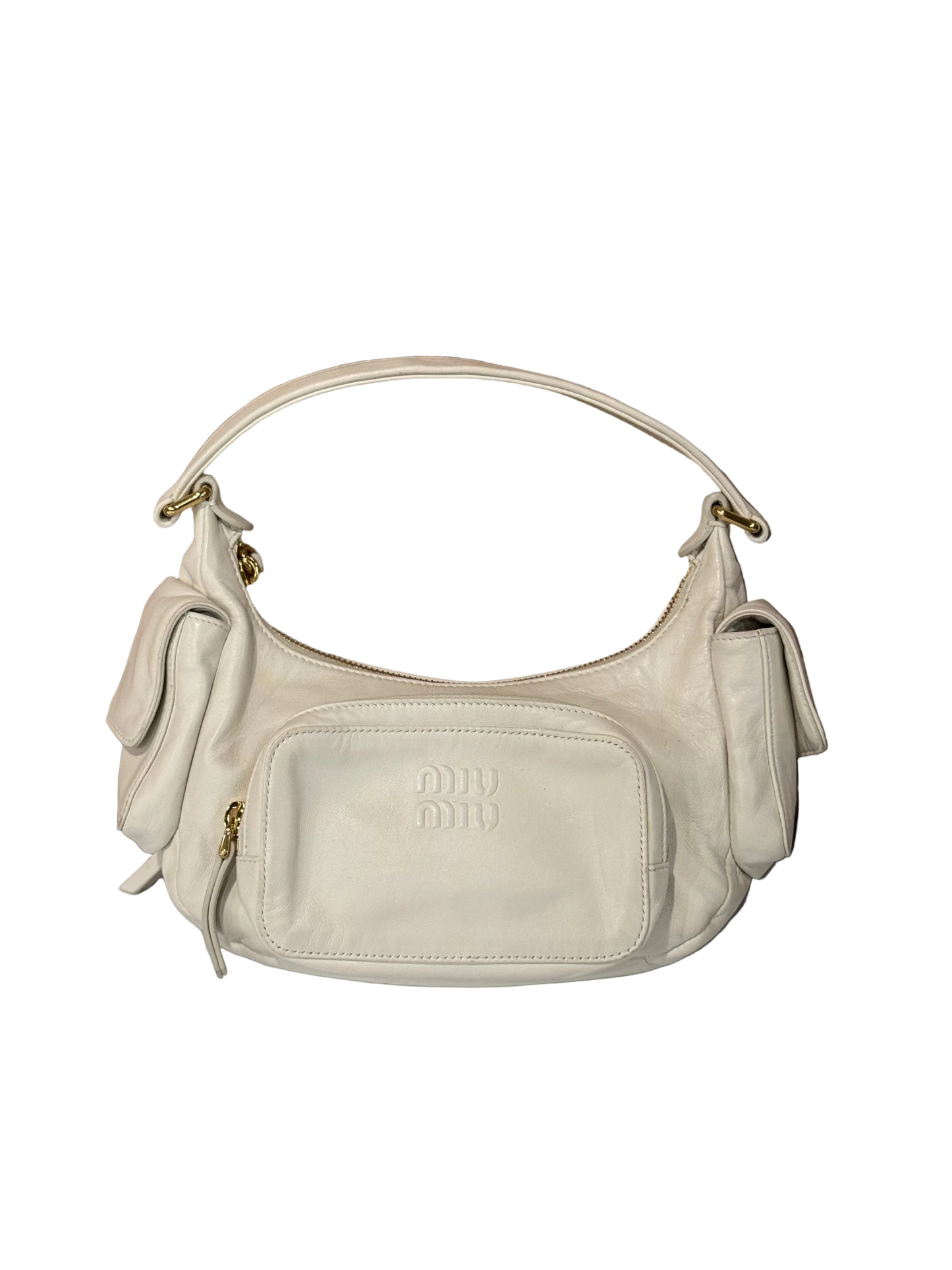 Miu Miu Nappa Leather Pocket Shoulder Bag