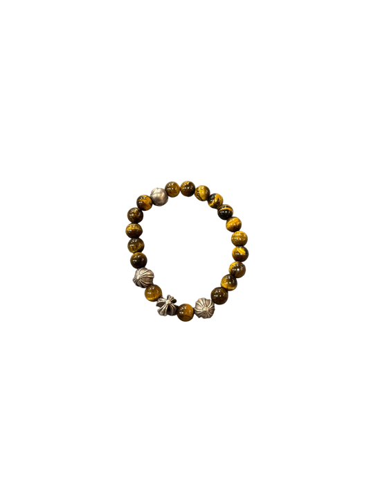 Chrome Hearts Tiger Eye Bead Bracelet