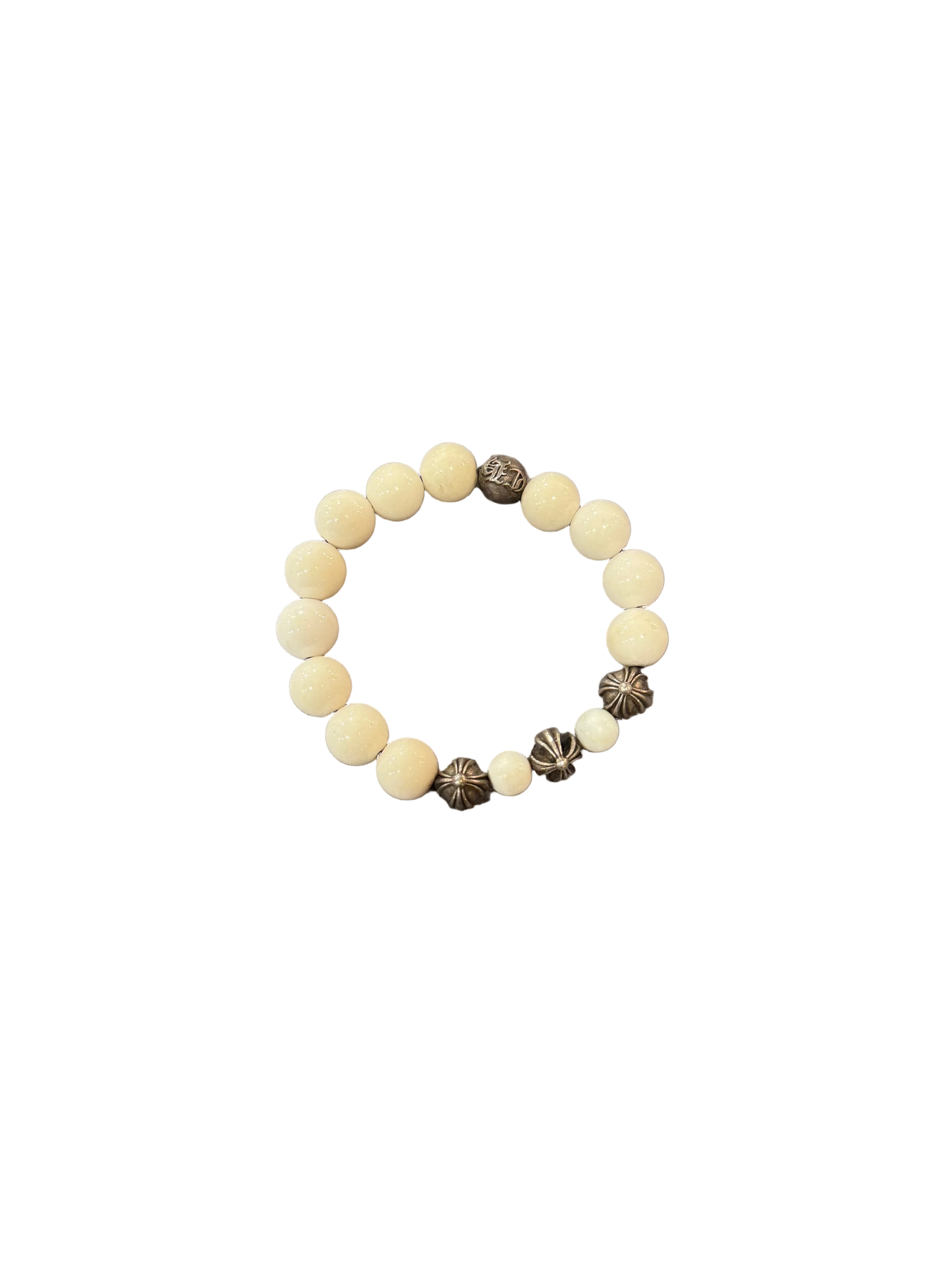 Chrome Hearts White Bead Bracelet