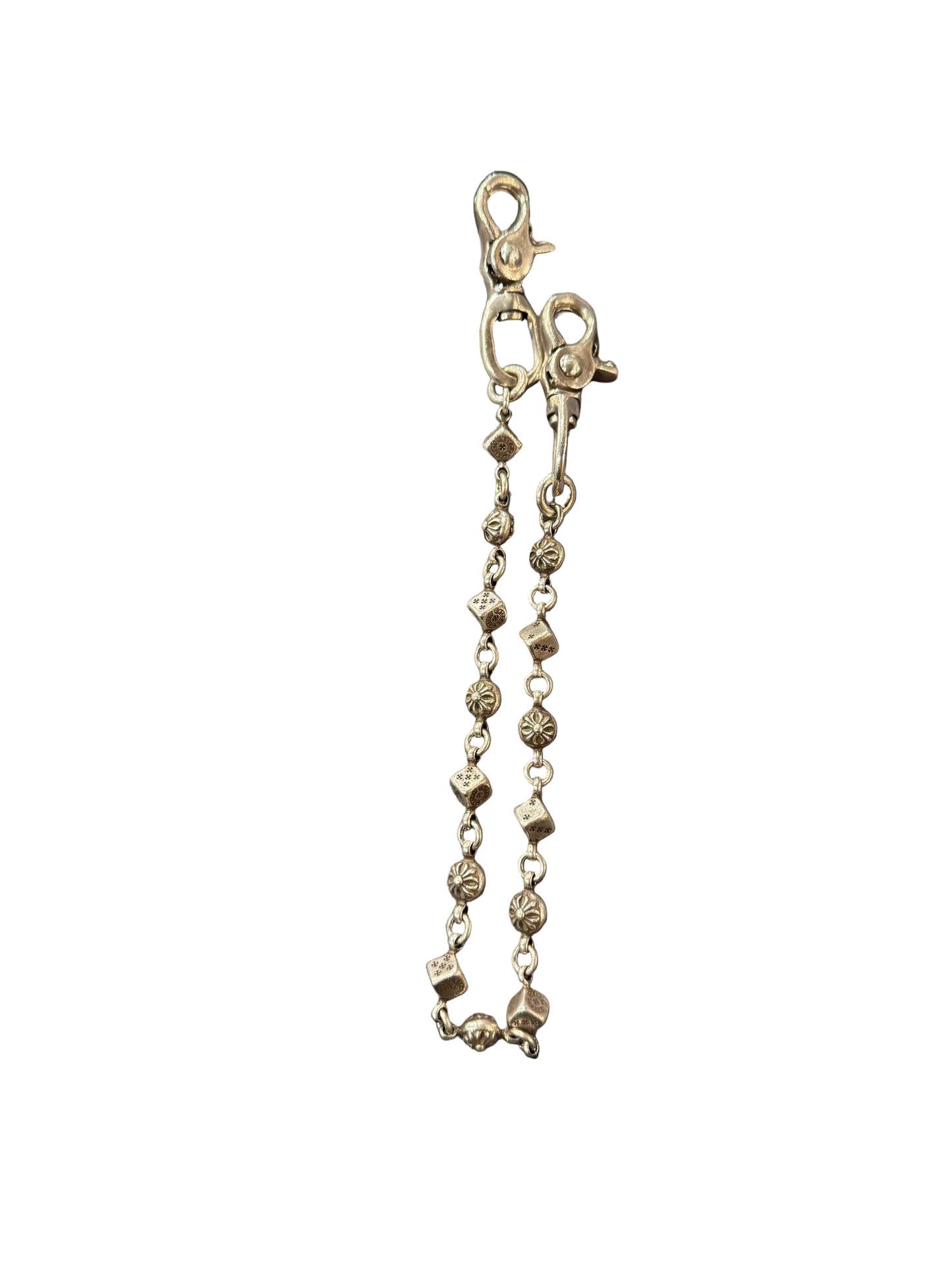 ($12,600) Chrome Hearts Dice & Plus Ball Wallet Chain Double Clasp