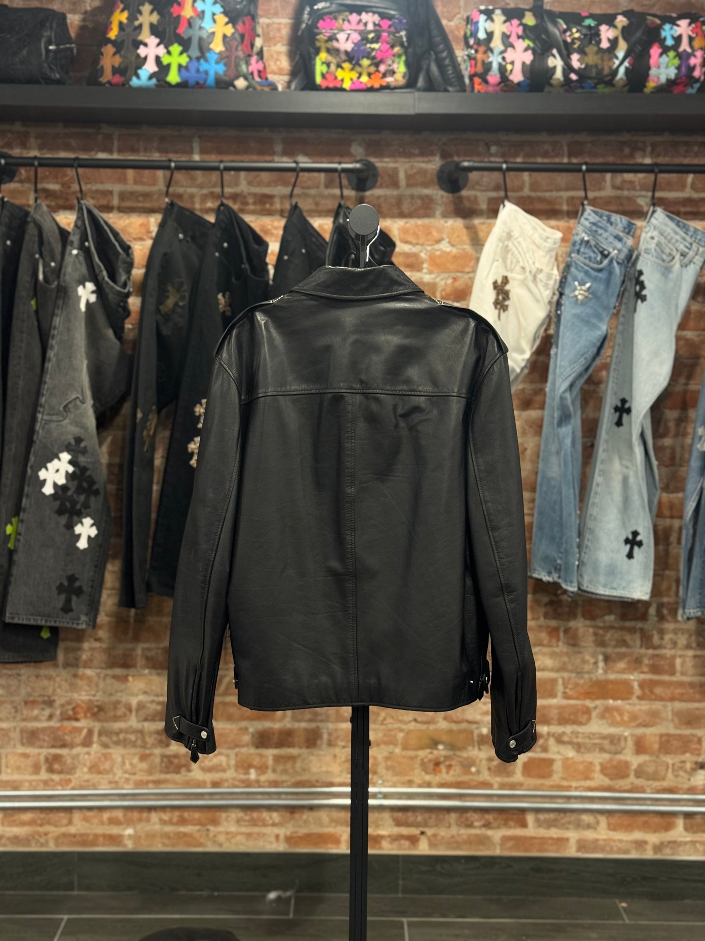 Hermes Custom Black Leather Jacket