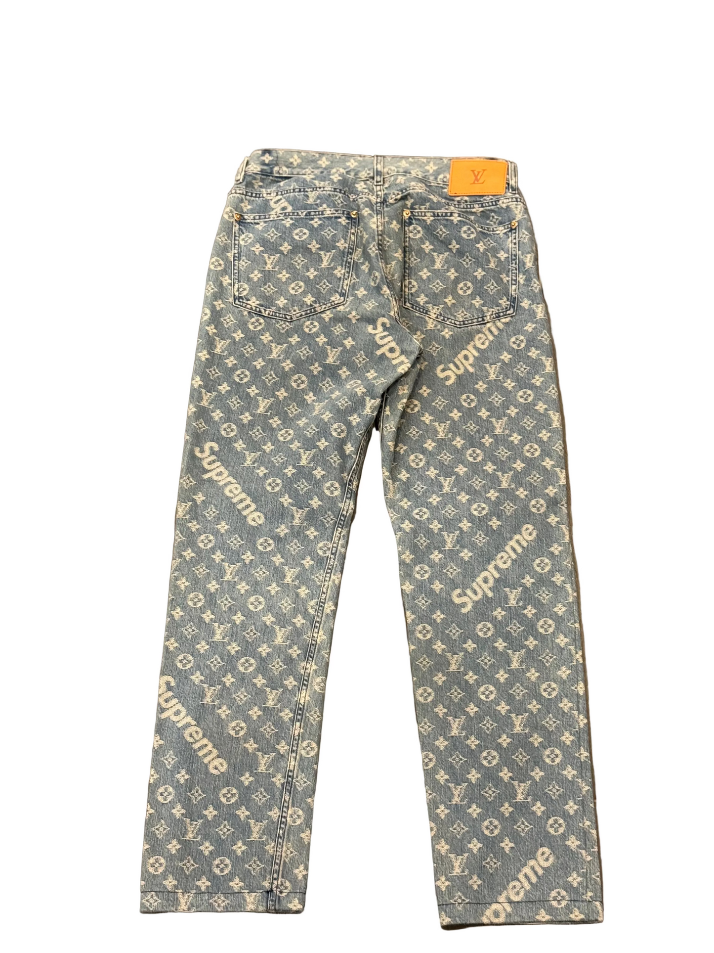 Louis Vuitton Supreme Monogram Blue Jeans