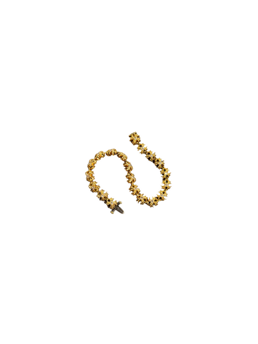 ($63,000) Chrome Hearts Cross Link Gold Diamond Bracelet