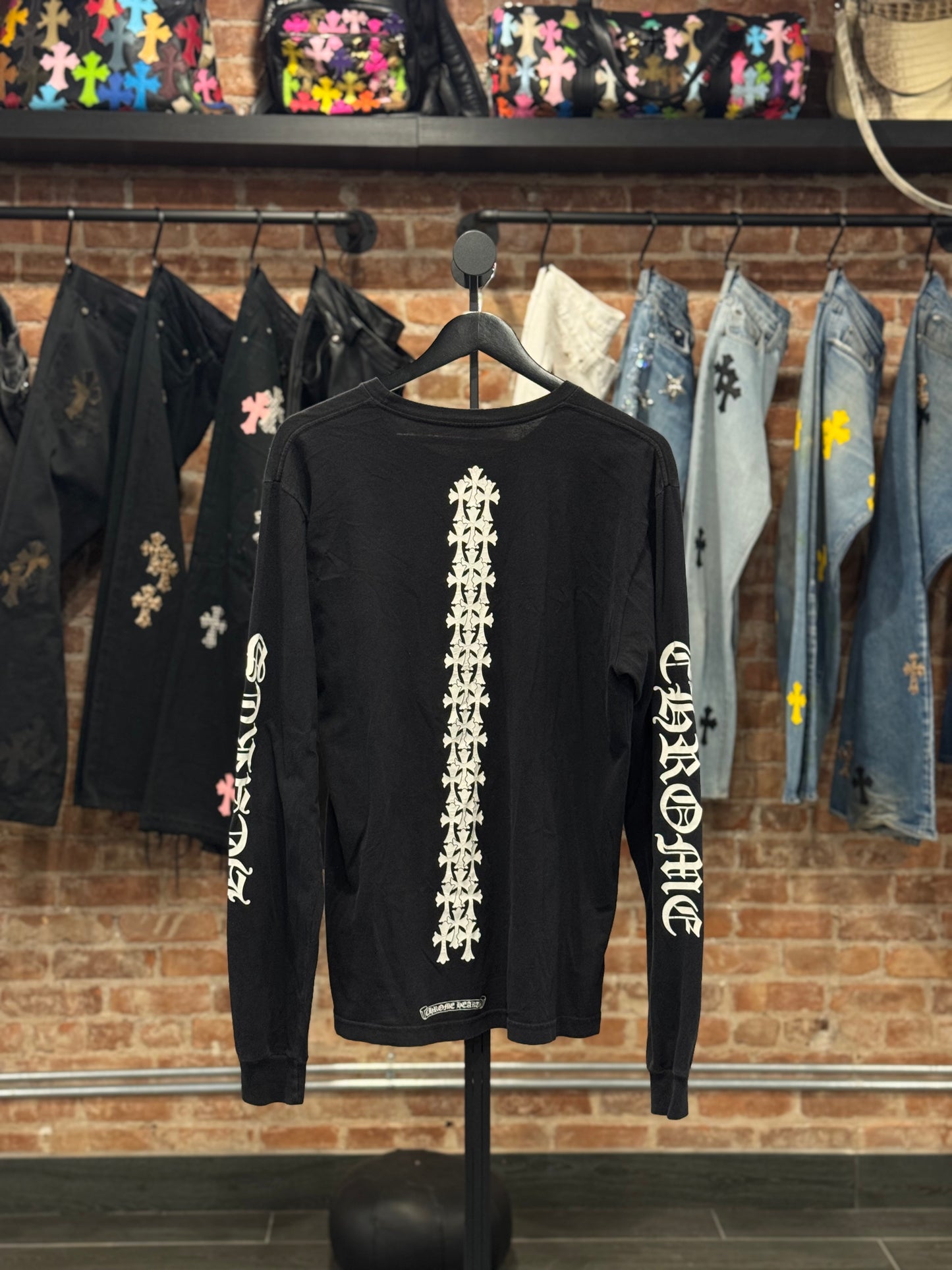 Chrome Hearts Skeleton Cross Logo Longsleeve T-shirt