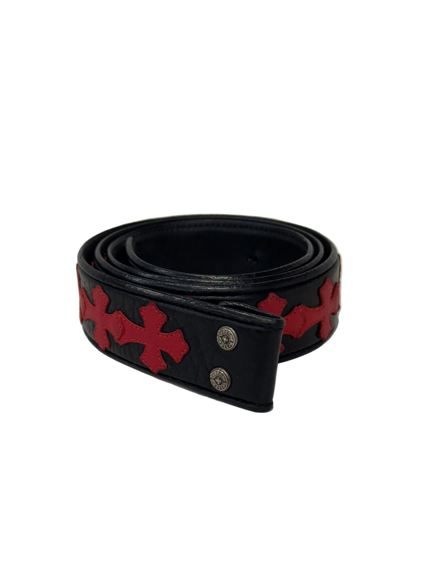 ($13,650) Chrome Hearts Red Cross Patch Belt Strap