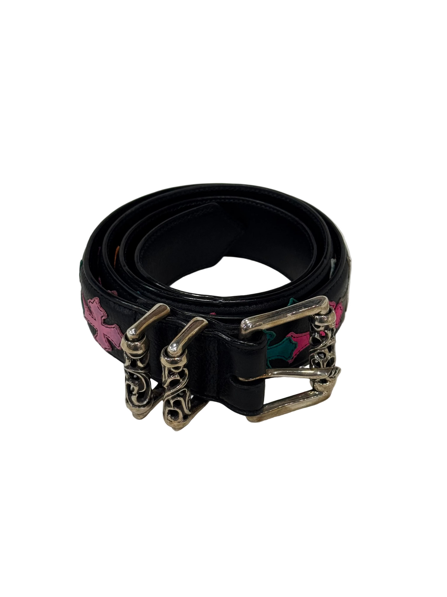 ($31,500) Chrome Hearts Multi Color Cross Patch Roller Belt