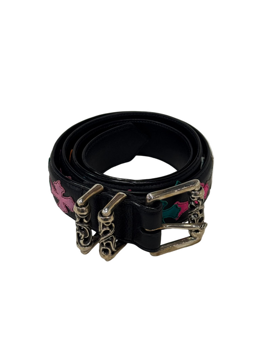 ($31,500) Chrome Hearts Multi Color Cross Patch Roller Belt