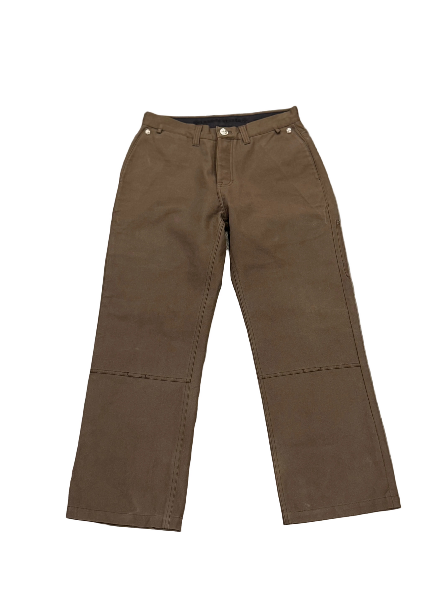($15,540) Chrome Hearts 13 Cross Patch Double Knee Work Pants