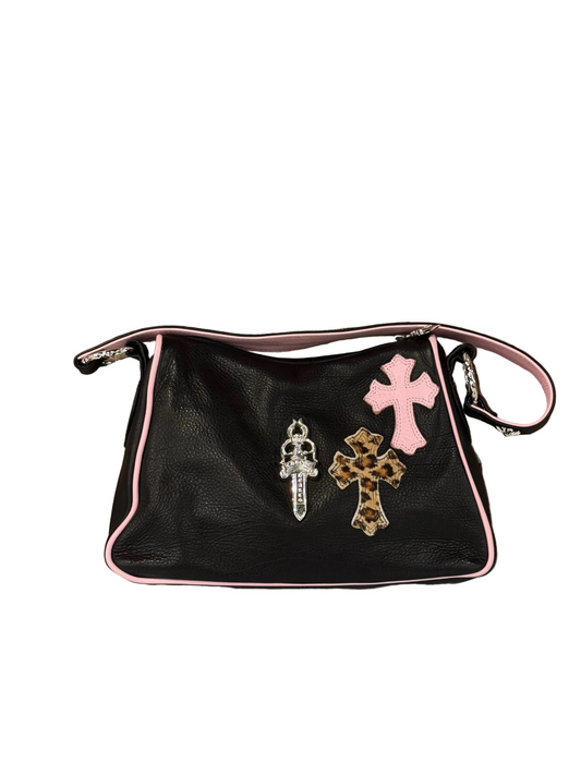 ($30,450) Chrome Hearts Pink & Cheetah Cross Patch Chicken Nugget Bag