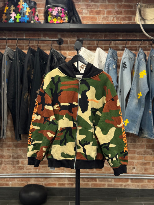Chrome Hearts Matty Boy Camo Caution Thermal Zip-Up
