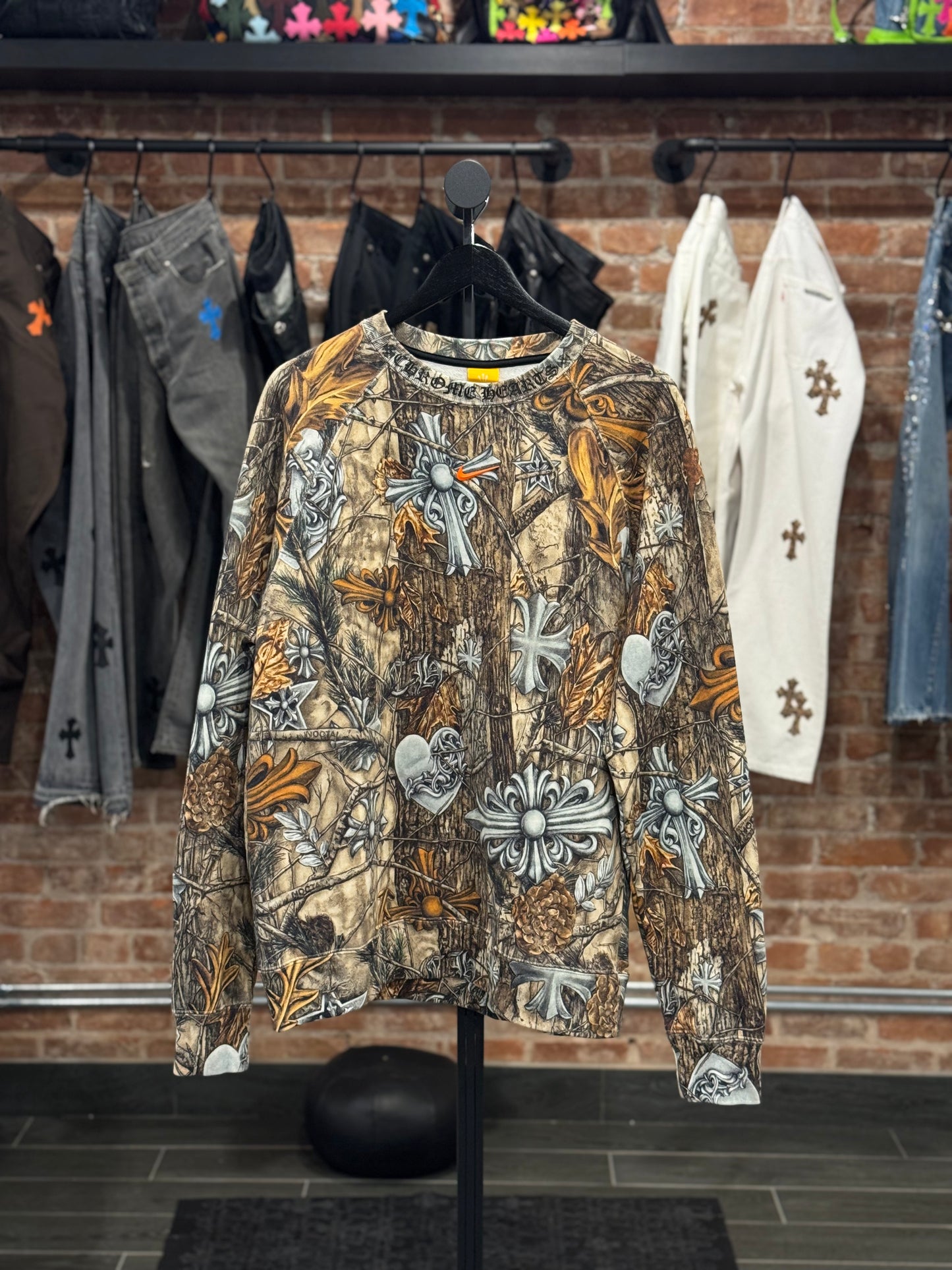 Chrome Hearts Nocta Nike Floral Horseshoe Logo Crewneck