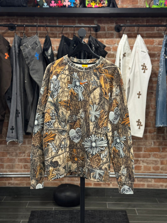 Chrome Hearts Nocta Nike Floral Horseshoe Logo Crewneck