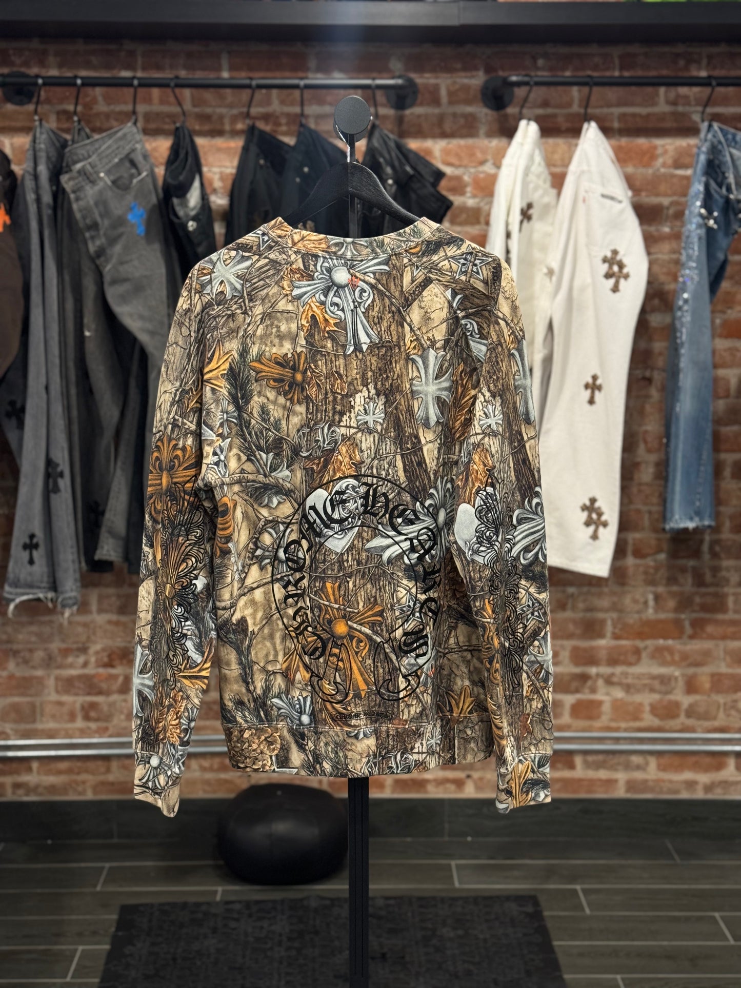 Chrome Hearts Nocta Nike Floral Horseshoe Logo Crewneck