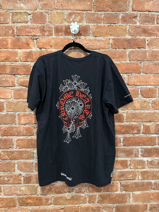 Chrome Hearts Black Horseshoe Cross T-Shirt XL - Front