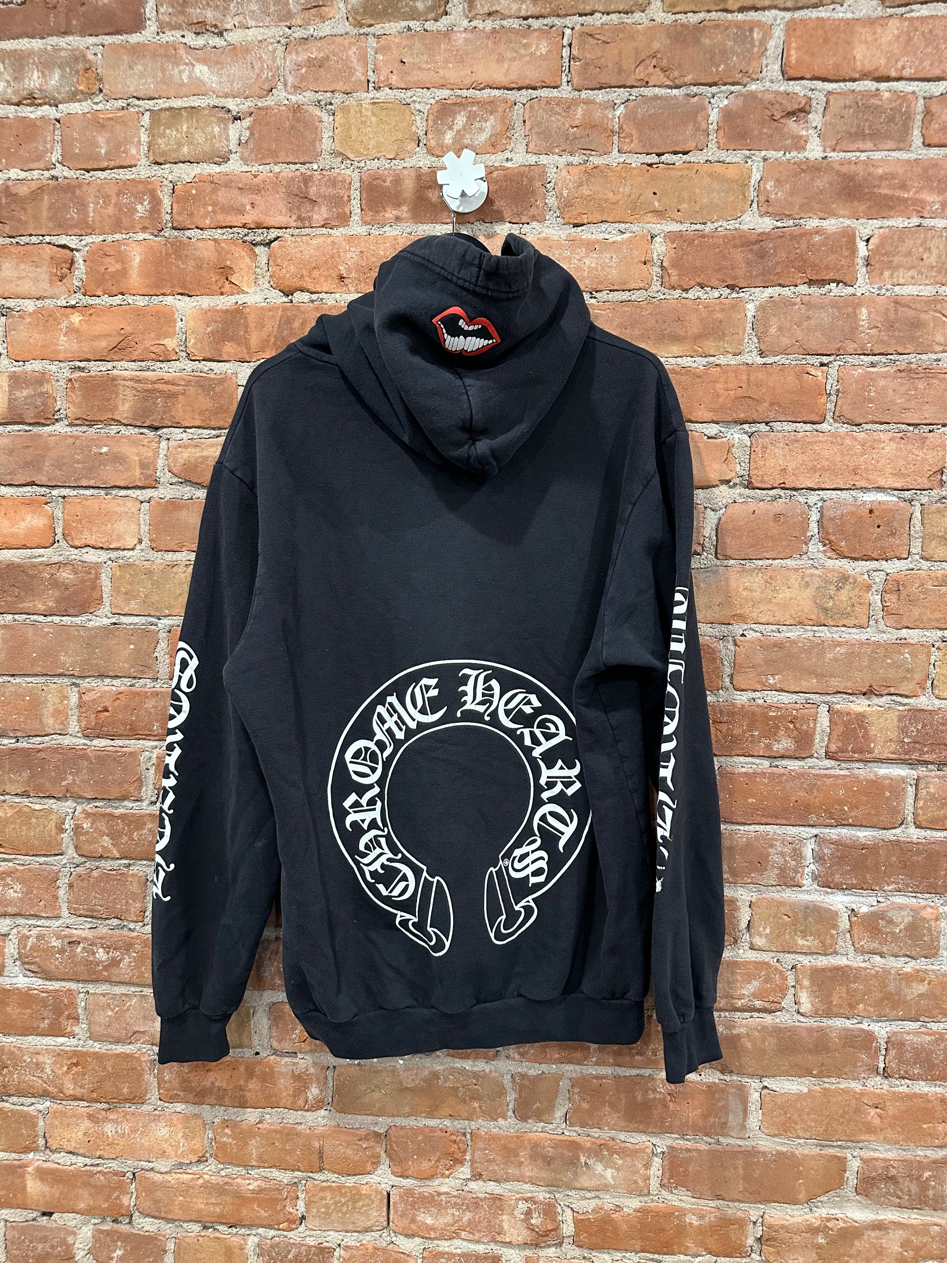 Chrome Hearts Black Horseshoe Cross Zip-Up Hoodie L - Front