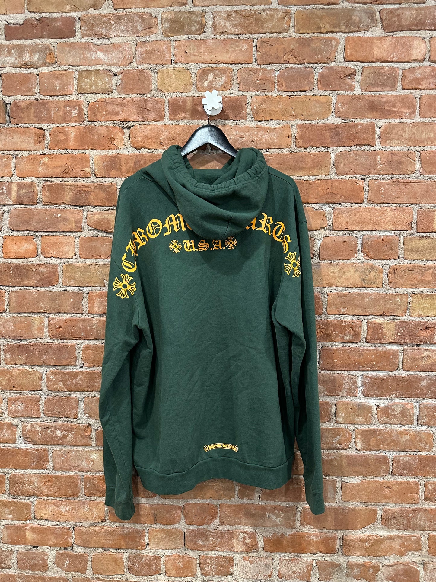 Chrome Hearts Green Cemetery Cross Zip-Up Hoodie XL - Back