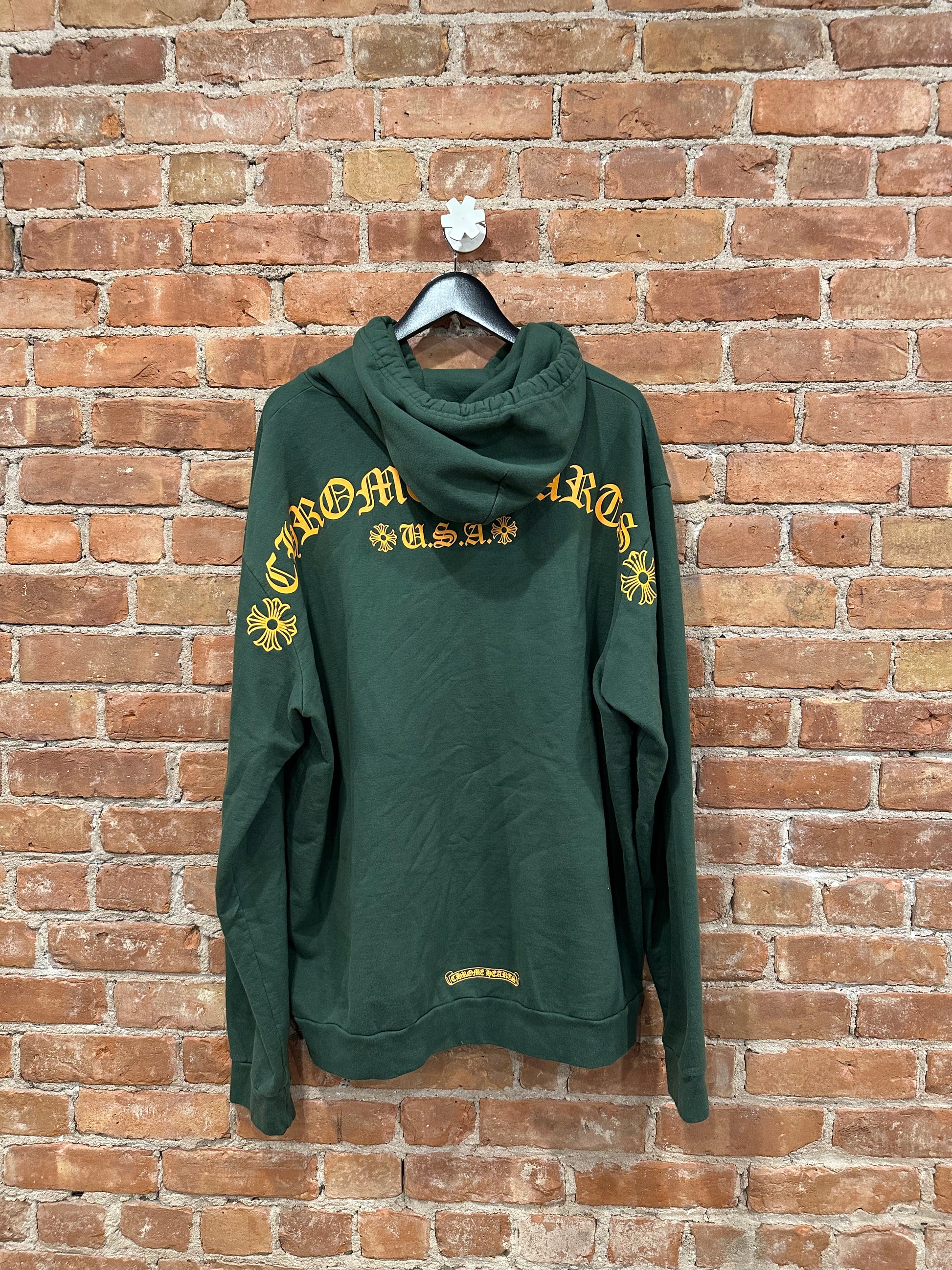 Chrome Hearts Green Cemetery Cross Zip-Up Hoodie XL - Back