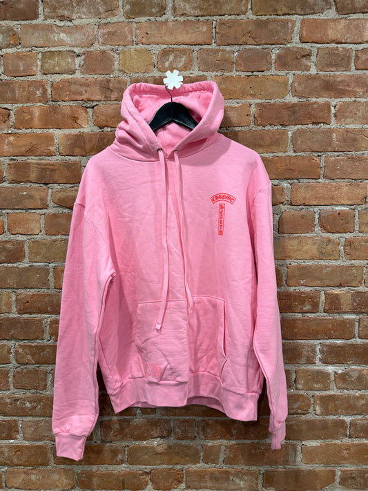 Chrome Hearts Pink Horseshoe USA Pullover Hoodie S - Front