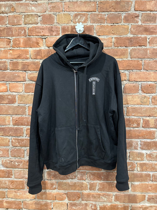 Chrome Hearts Black Horseshoe USA Zip-Up Hoodie M - Front
