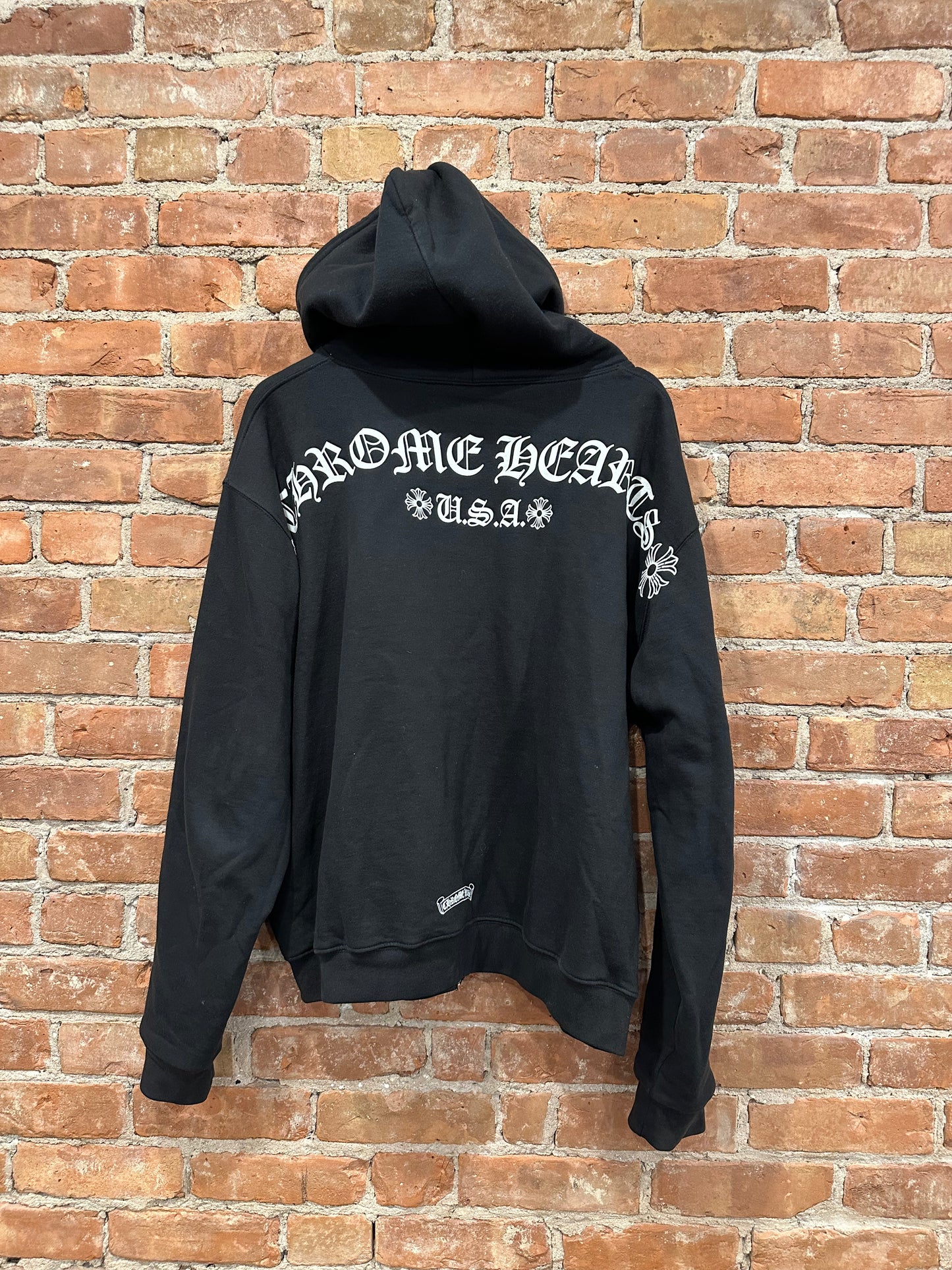Chrome Hearts Black Horseshoe USA Zip-Up Hoodie M - Back