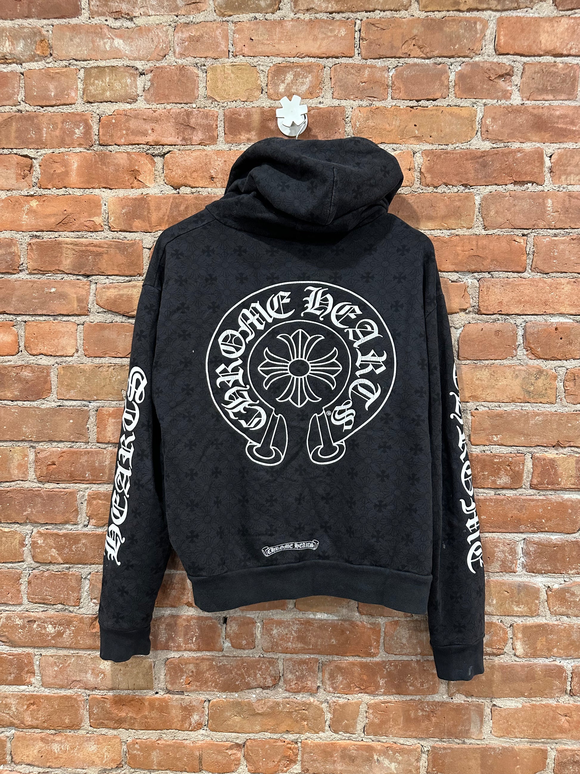 Chrome Hearts Black Monogram Cross Horseshoe Zip-Up Hoodie XS - Back