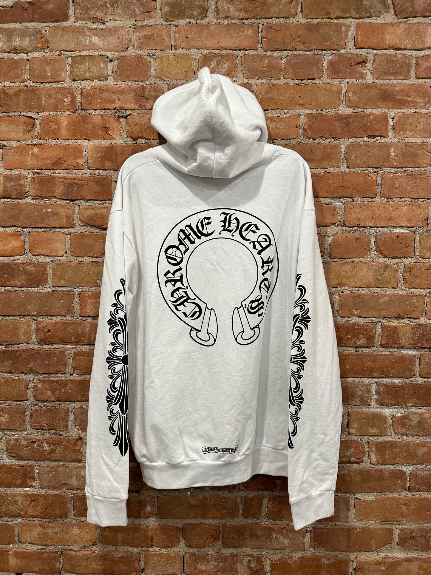 Chrome Hearts White Floral Cemetery Horseshoe Zip-Up Hoodie L - Back